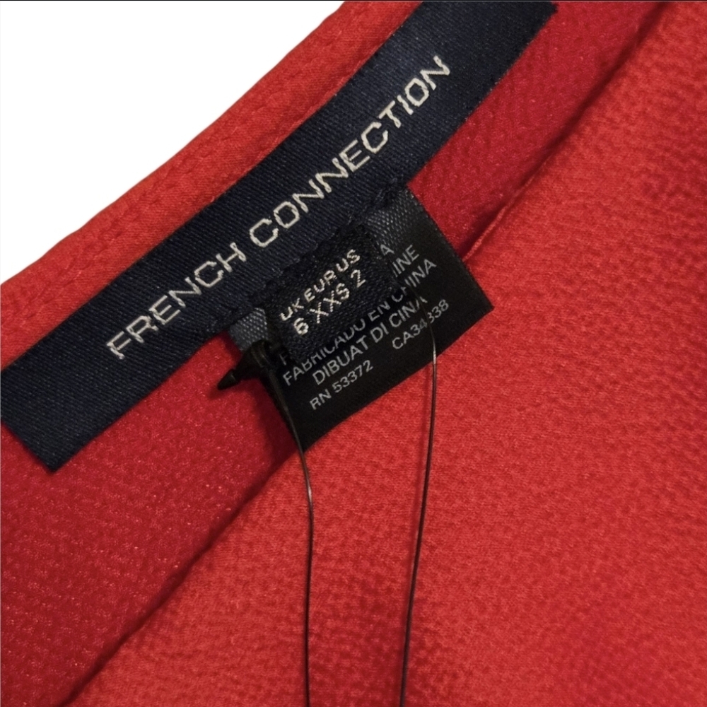 NWT French Connection Maudie Drape Sleeveless Wrap Dress Shanghai Red - Picture 7 of 12